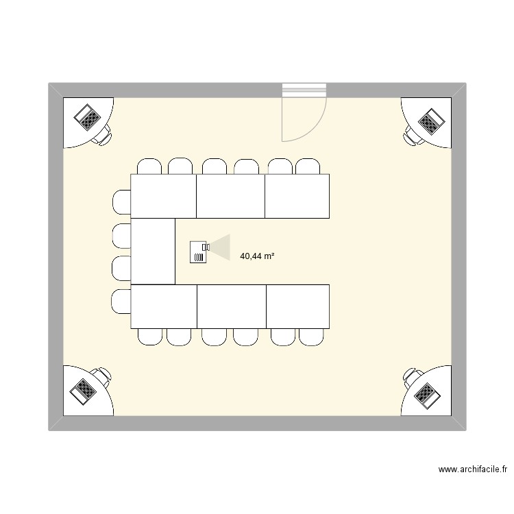p002 rdc salle reunion. Plan de 1 pièce et 40 m2