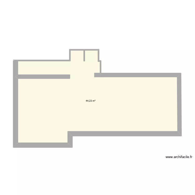 MAISON. Plan de 1  et 44 m²