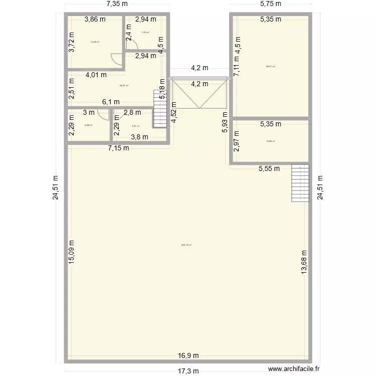 TERRIEN MEZZANINE. Plan de 8  et 378 m²