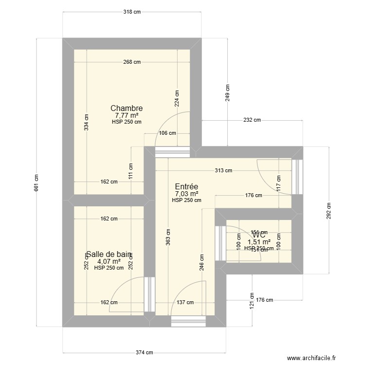 plan AMET. Plan de 4 pièces et 20 m2