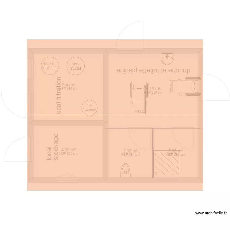 piscine V2 pesquie. Plan de 