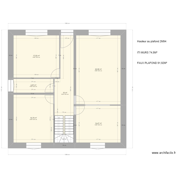 HUMBERTO RDC. Plan de 6 pièces et 96 m2