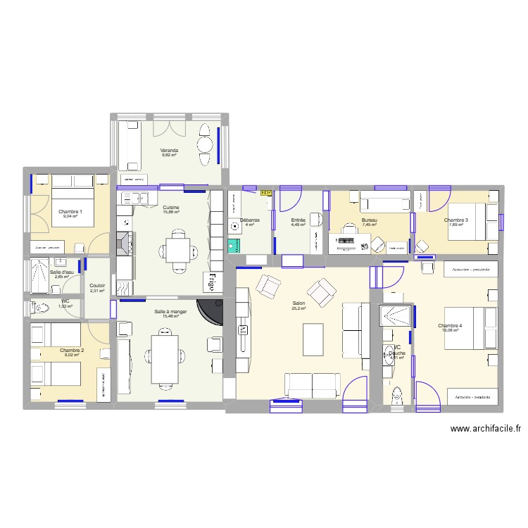 Sion vivi meuble as built. Plan de 0 pièce et 0 m2