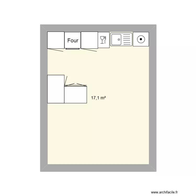 cuisine. Plan de 1 et 17 m² cuisine. Plan de 1 et 17 m²