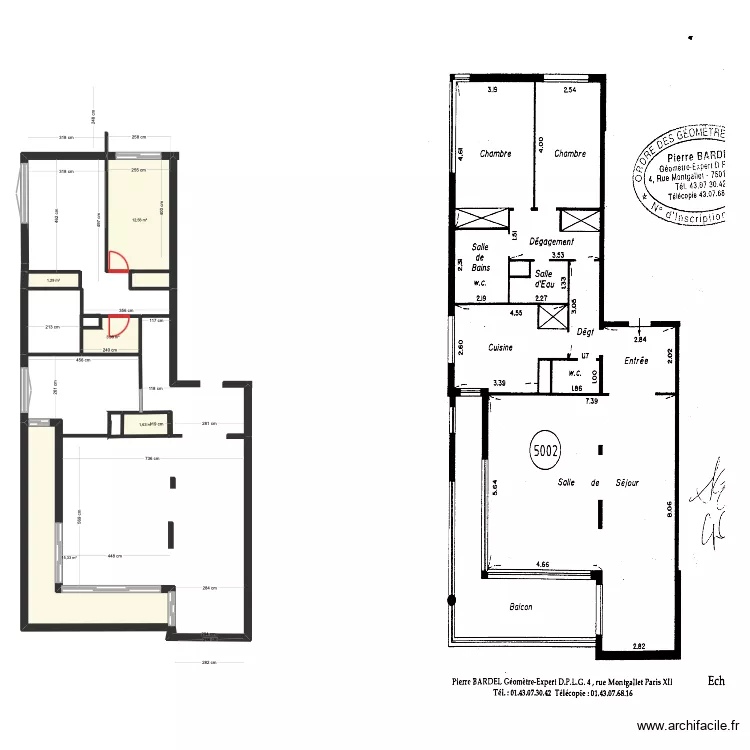 Monet 2 APS. Plan de 5 et 34 m² Monet 2 APS. Plan de 5 et 34 m²