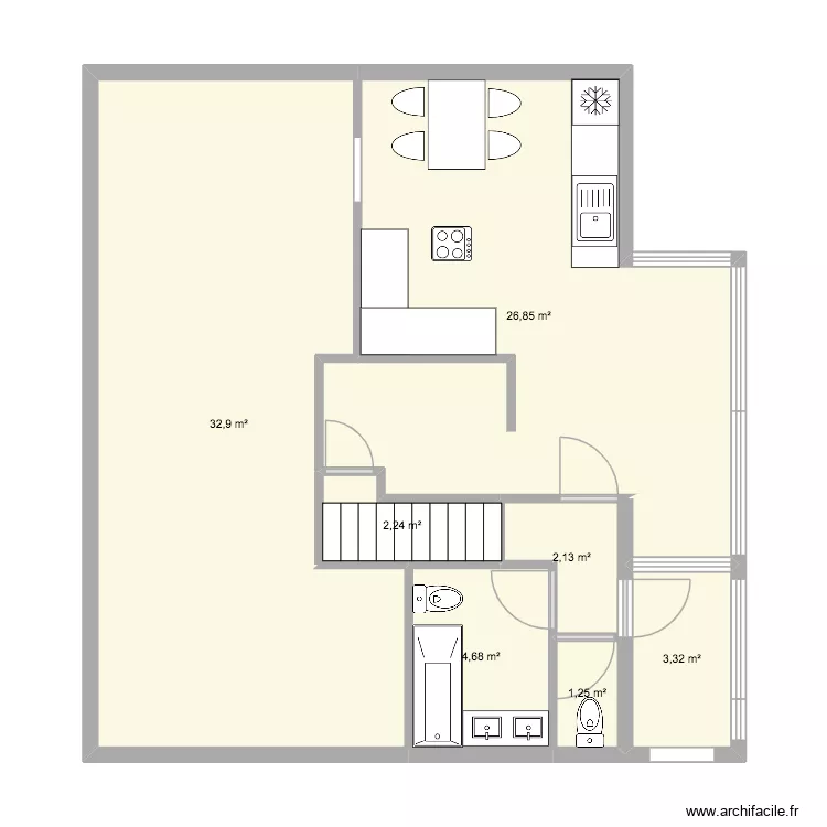 plan maison blanche bjarkoy reno 3. Plan de 7  et 73 m²