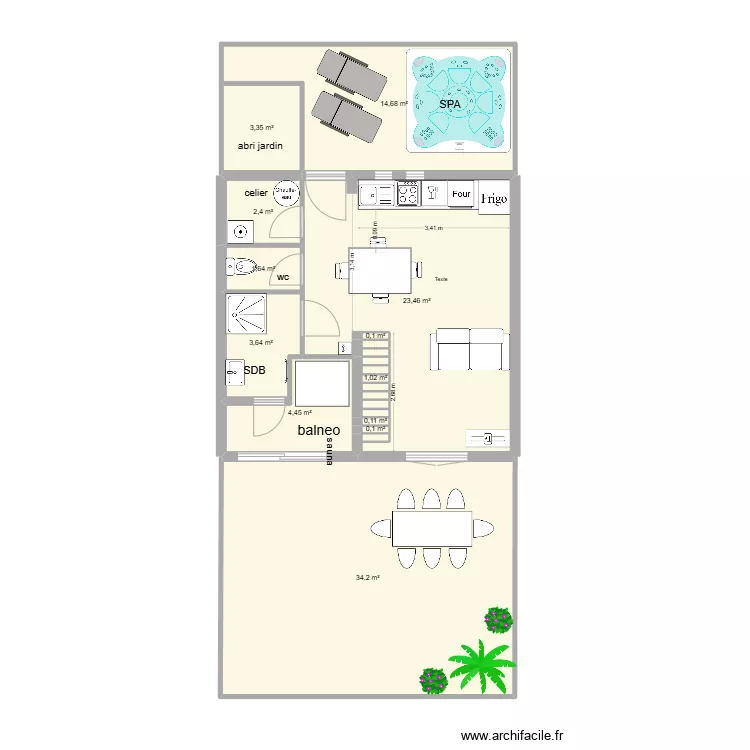 villa gruissan. Plan de 