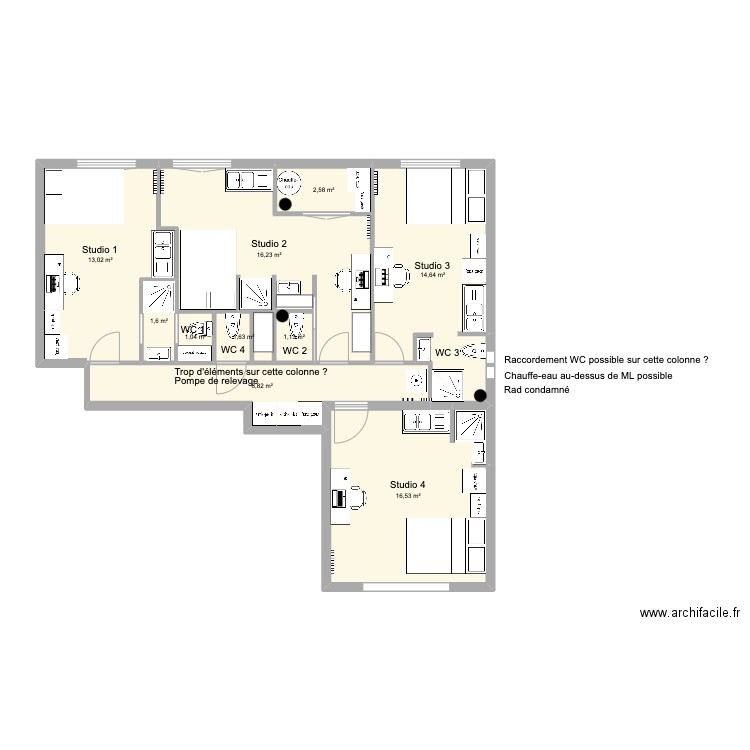 AL RICHELIEU VF1 . Plan de 10 pièces et 77 m2