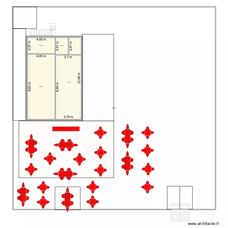 PP plan de base. Plan de 5  et 988 m²