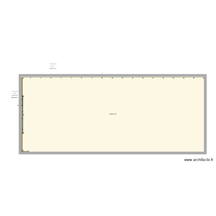 Clôture jardin. Plan de 1 pièce et 119 m2