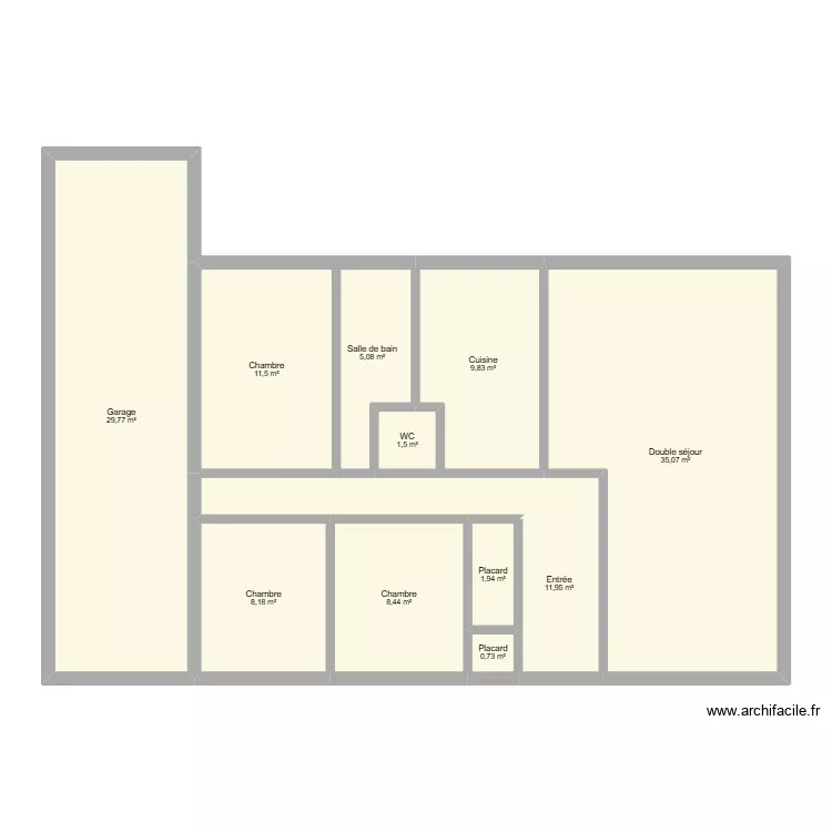 305 contes. Plan de 11  et 124 m²