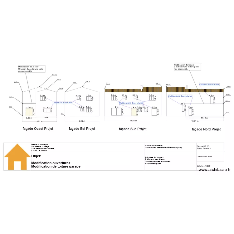 facade projet st julien. Plan de 