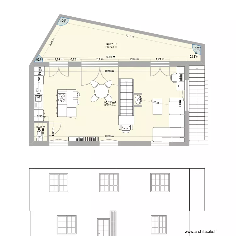 EYGLIERS - SANS EXTENSION 6. Plan de 7  et 109 m²