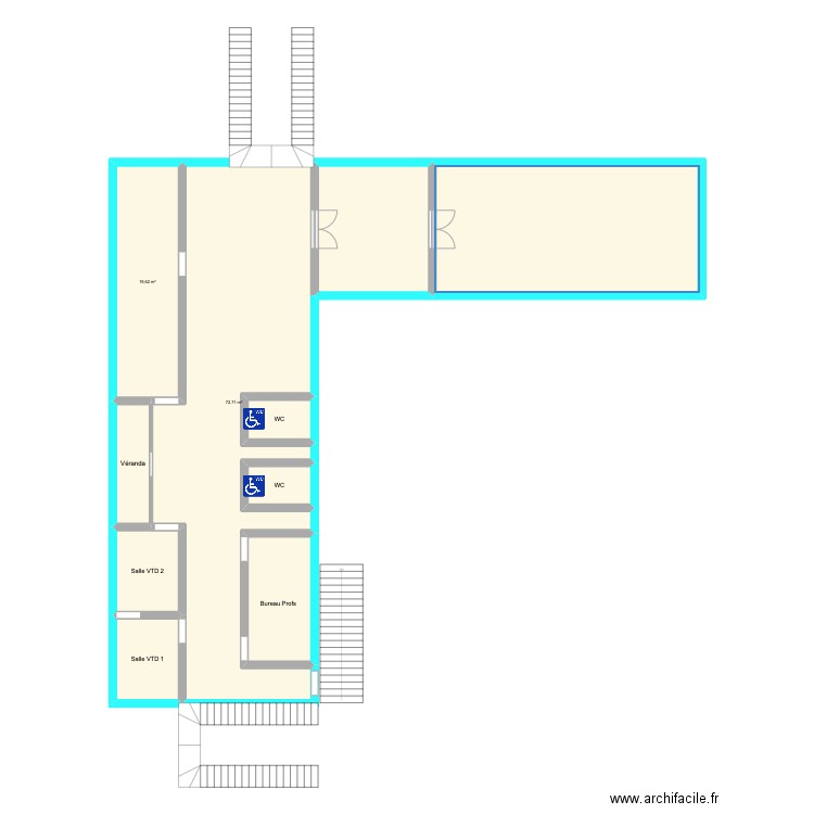 Plan 1ème étage IUT. Plan de 10 pièces et 193 m2