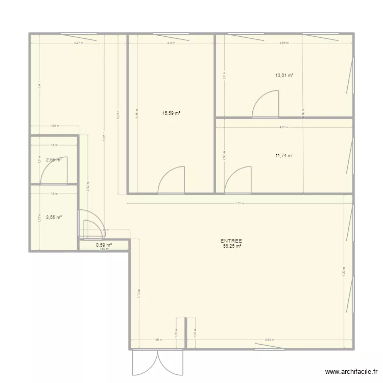 RASinterim. Plan de 7  et 103 m²