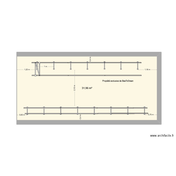 Villa Montcalm V2. Plan de 1 pièce et 32 m2