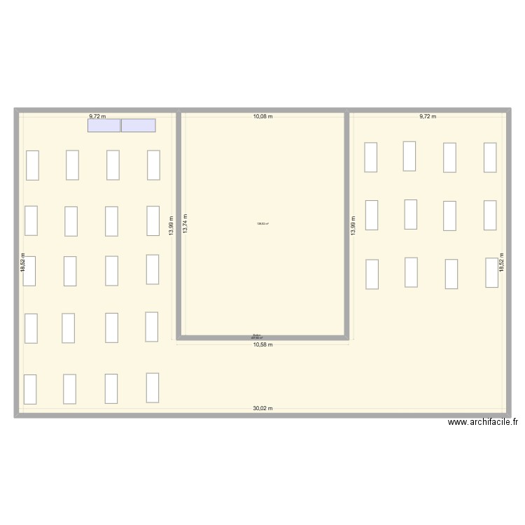 salle Mahu. Plan de 2 pièces et 546 m2