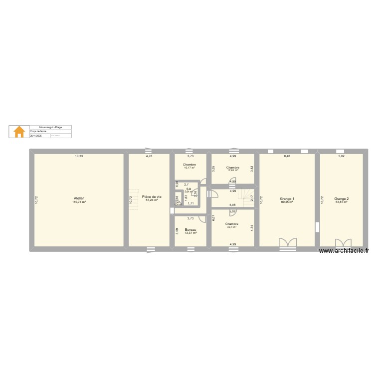 moussanguy 2. Plan de 10 pièces et 381 m2