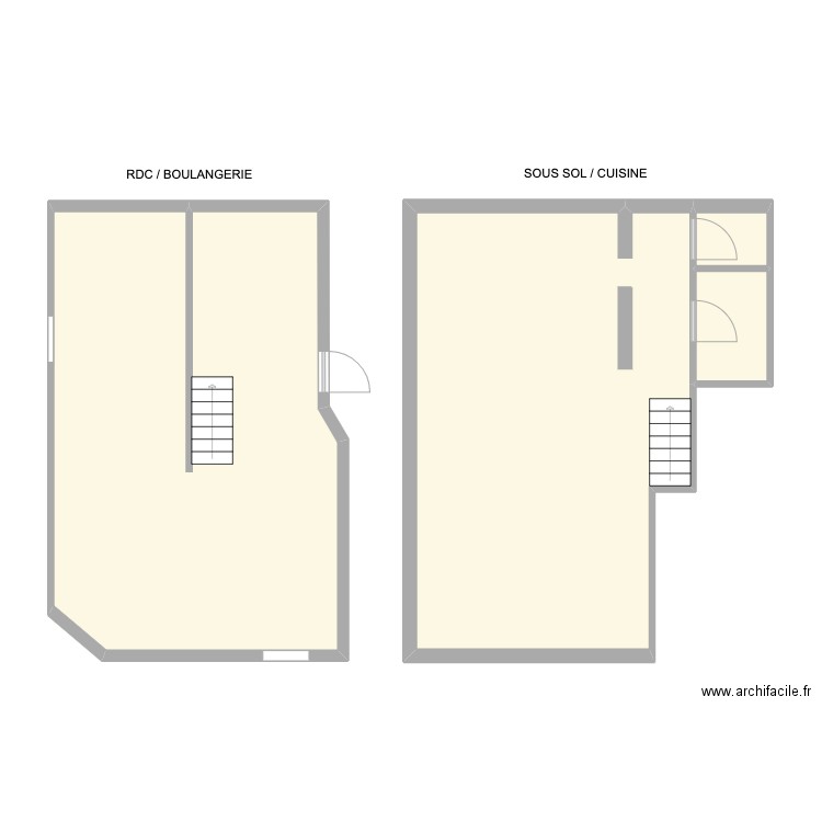 atelier des pains. Plan de 4 pièces et 92 m2