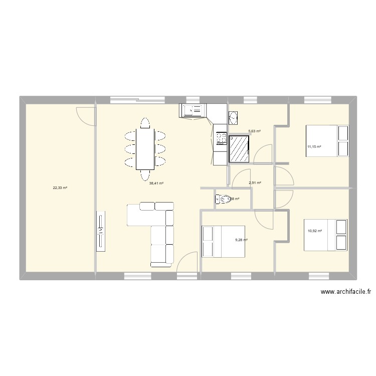 1zaaz zd    V2. Plan de 8 pièces et 102 m2
