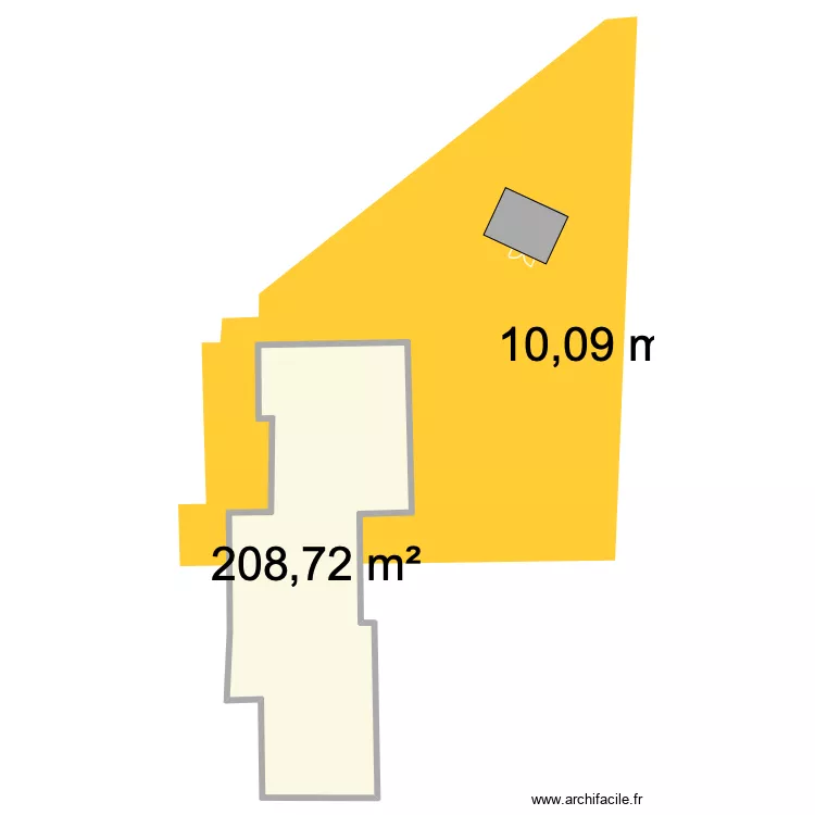 abri de jardin. Plan de 2  et 219 m²