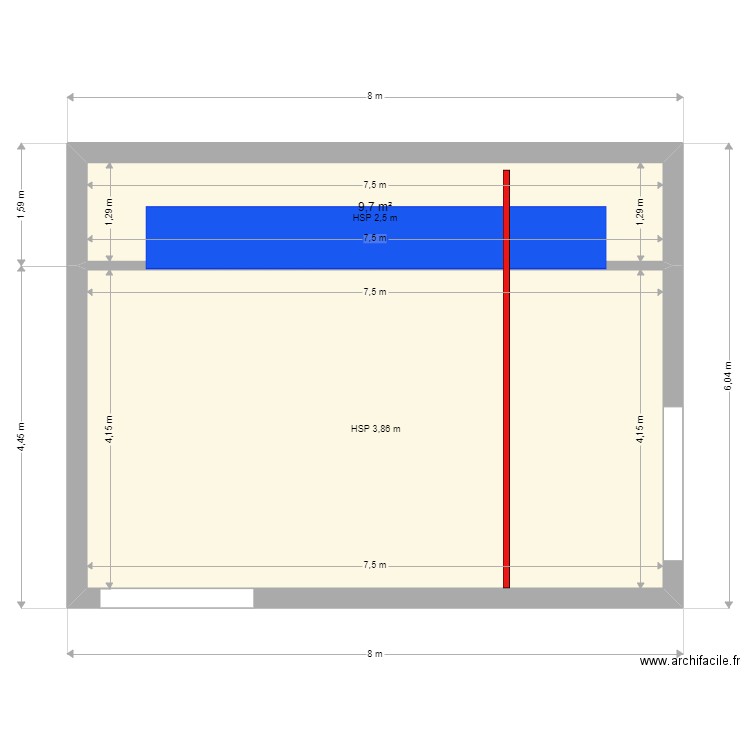 TUNNEL ALLAL. Plan de 2 pièces et 41 m2