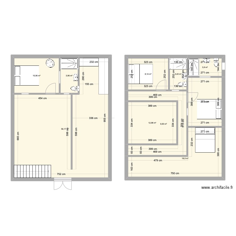 riad. Plan de 12 pièces et 173 m2