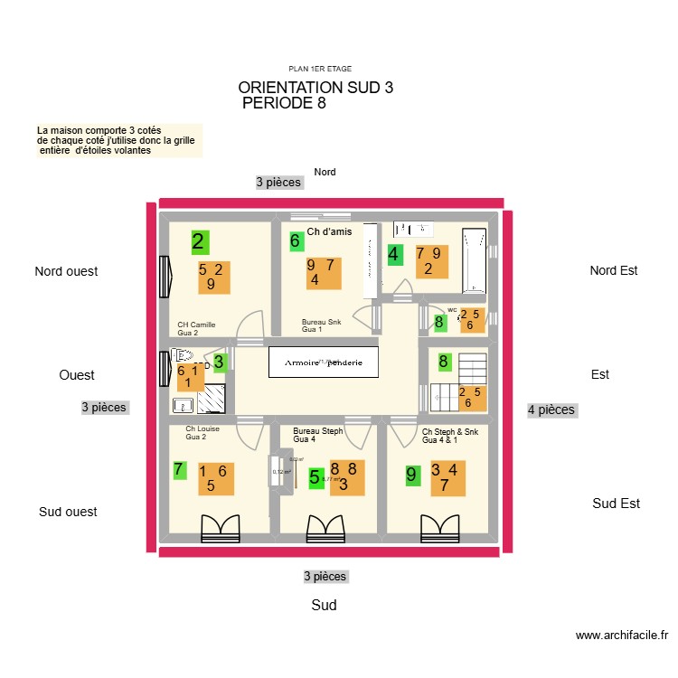 Etoiles volantes 1er &eacute;tage +Annuelles. Plan de 0 pièce et 0 m2