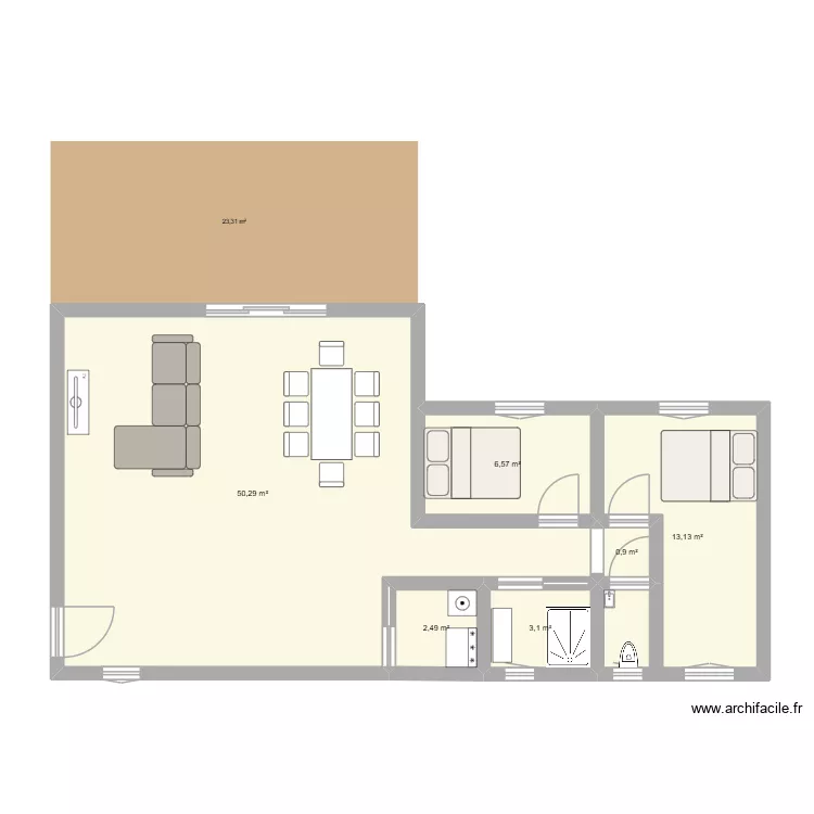 plan rdc 3. Plan de 6 Pièces et 76 m² plan rdc 3. Plan de 6 Pièces et 76 m²