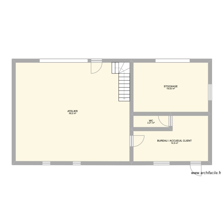 garage2. Plan de 4 pièces et 96 m2