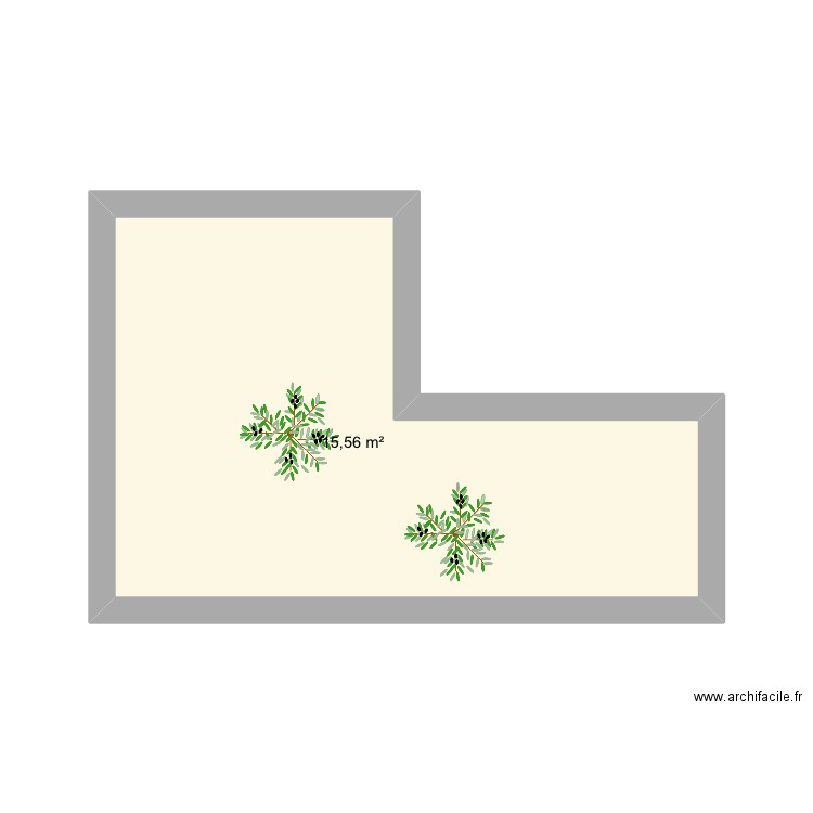 Jardin. Plan de 1 pièce et 16 m2