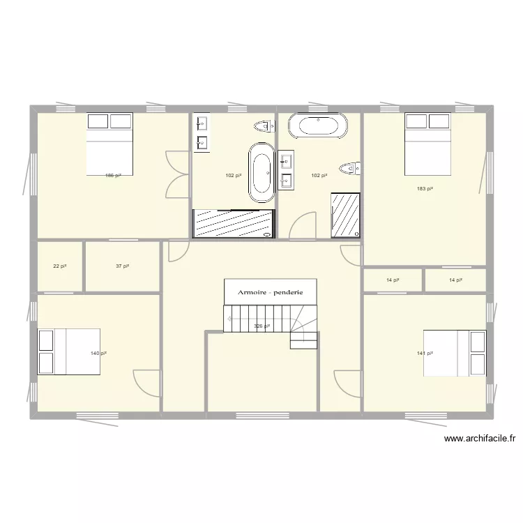 Plan 2e étage. Plan de 11 et 118 m² Plan 2e étage. Plan de 11 et 118 m²