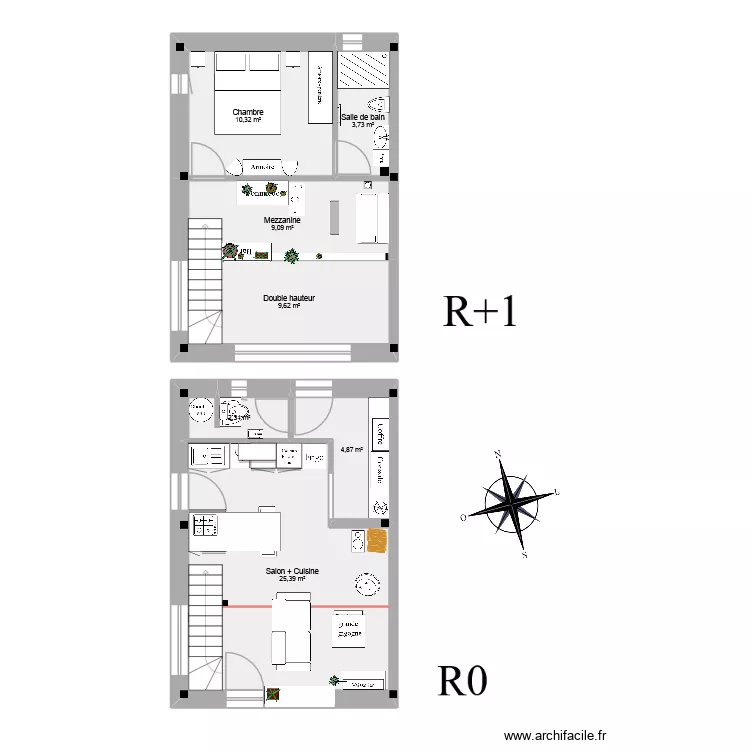 Appart dav et marjo 2026. Plan de 7  et 65 m²