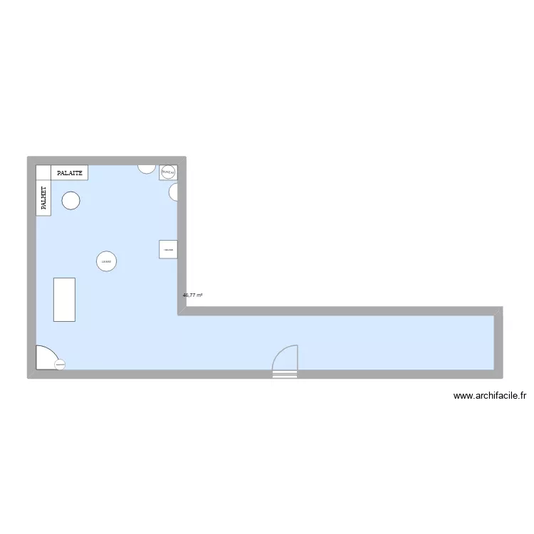 Salon dehors. Plan de 1 Pièce et 47 m² Salon dehors. Plan de 1 Pièce et 47 m²