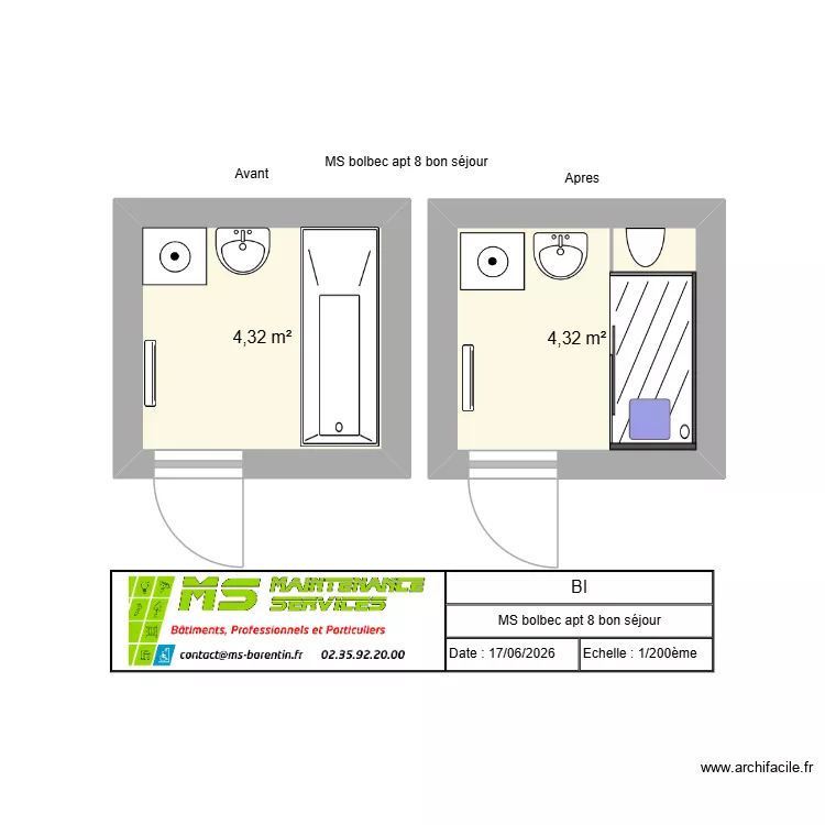 MS bolbec apt 8 bon séjour. Plan de 2 et 9 m² MS bolbec apt 8 bon séjour. Plan de 2 et 9 m²