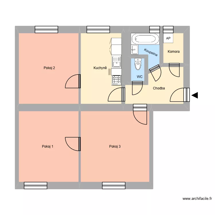 Hlavní třída 304, byt 4. Plan de 13 et 191 m² Hlavní třída 304, byt 4. Plan de 13 et 191 m²