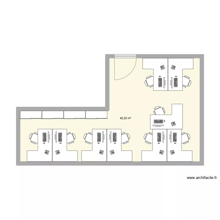 SIEGE BUREAU PV. Plan de 1 Pièce et 42 m² SIEGE BUREAU PV. Plan de 1 Pièce et 42 m²