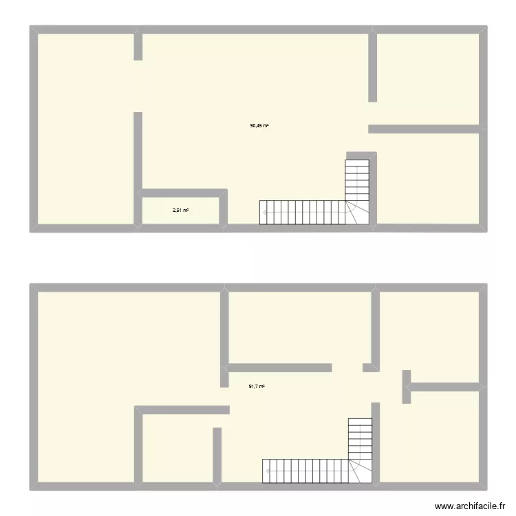co et mel. Plan de 3  et 185 m²