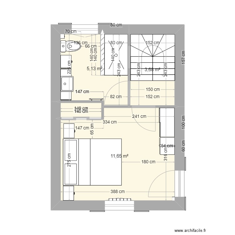 20240706 Cozette 1er etage Prop Linda. Plan de 0 pièce et 0 m2