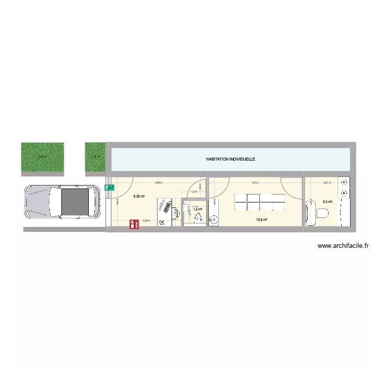 RITUEL ZEN - Projet d\'implantation. Plan de 5 pièces et 40 m² RITUEL ZEN - Projet d\'implantation. Plan de 5 pièces et 40 m²