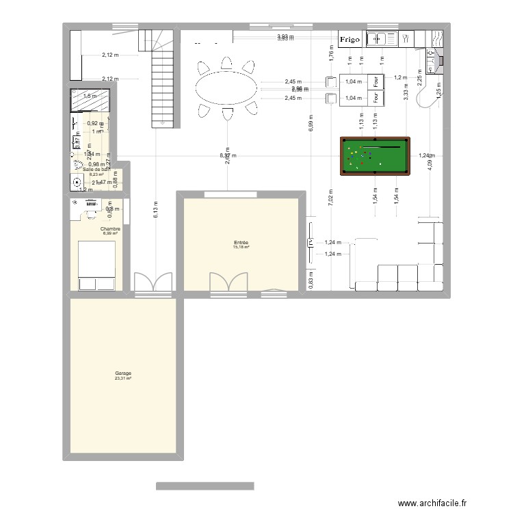 Future maison. Plan de 4 pièces et 52 m2