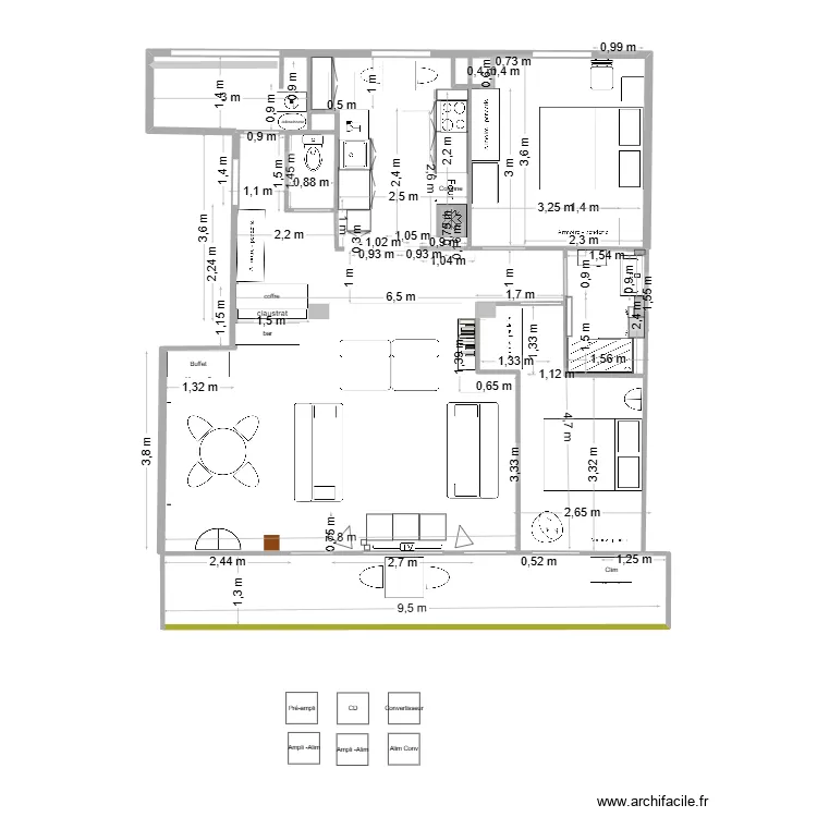 app_roy_sans_baie_2. Plan de 2  et 14 m²