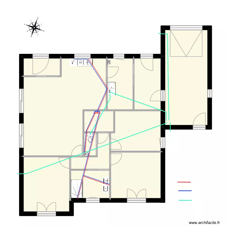 Réseau distribution de l'eau. Plan de 11 et 130 m² Réseau distribution de l'eau. Plan de 11 et 130 m²