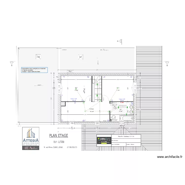 Plan R+1 Subileau 13 11 24. Plan de Plan R+1 Subileau 13 11 24. Plan de