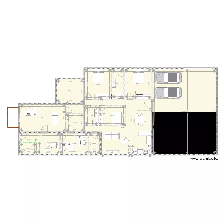 PROJET 262 final. Plan de 14  et 284 m²