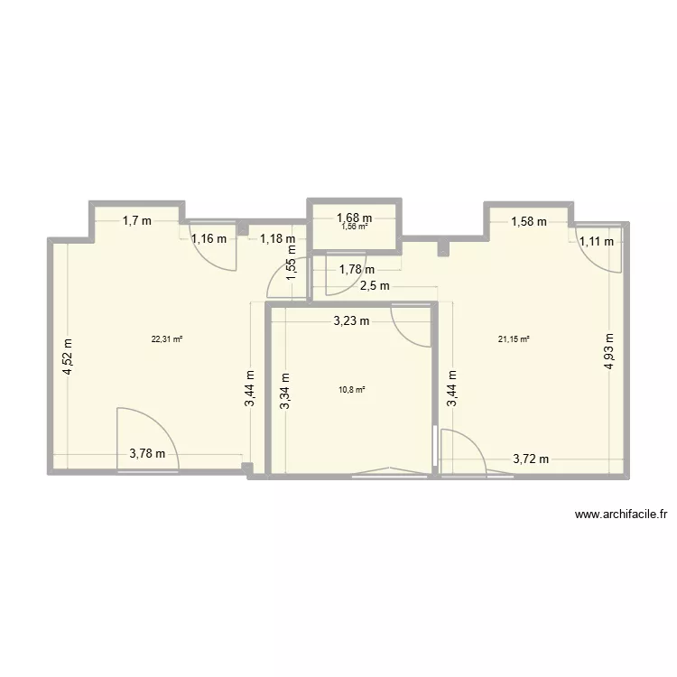 Plan de situation projet. Plan de 4 Pièces et 56 m²