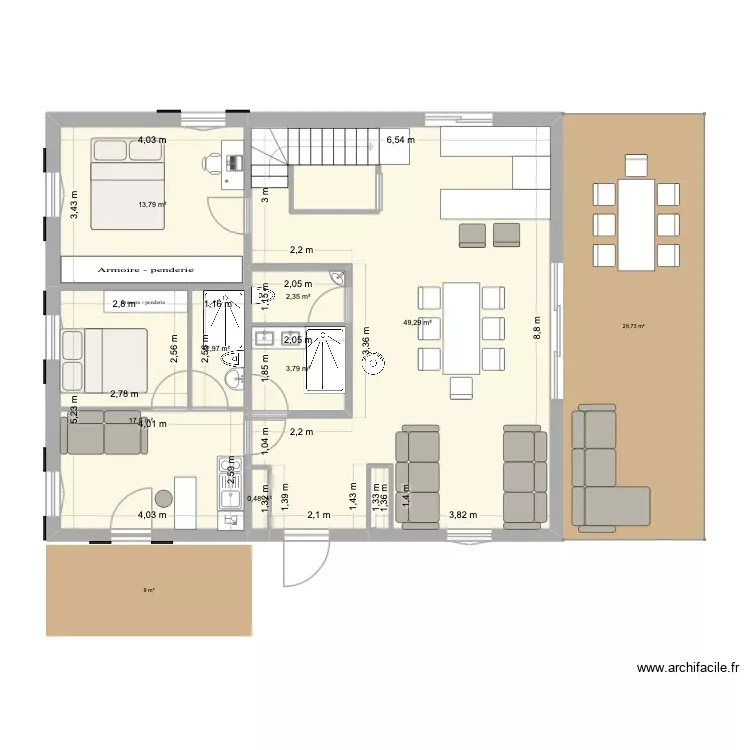 Essai 3. Plan de 7 Pièces et 90 m² Essai 3. Plan de 7 Pièces et 90 m²
