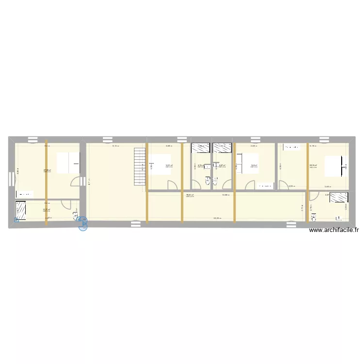 GRANGE. Plan de 8  et 184 m²