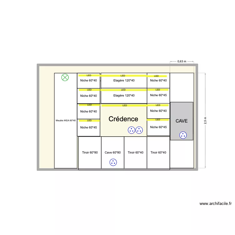 VDA BAR ELEVATION1. Plan de 1  et 11 m²