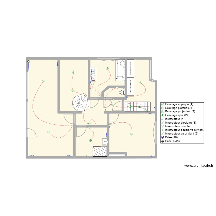 VIO. Plan de 8 pièces et 79 m2